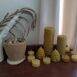 An assortment of Ben's Bees beeswax candles