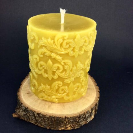 Beeswax Fleur De Lis Candle