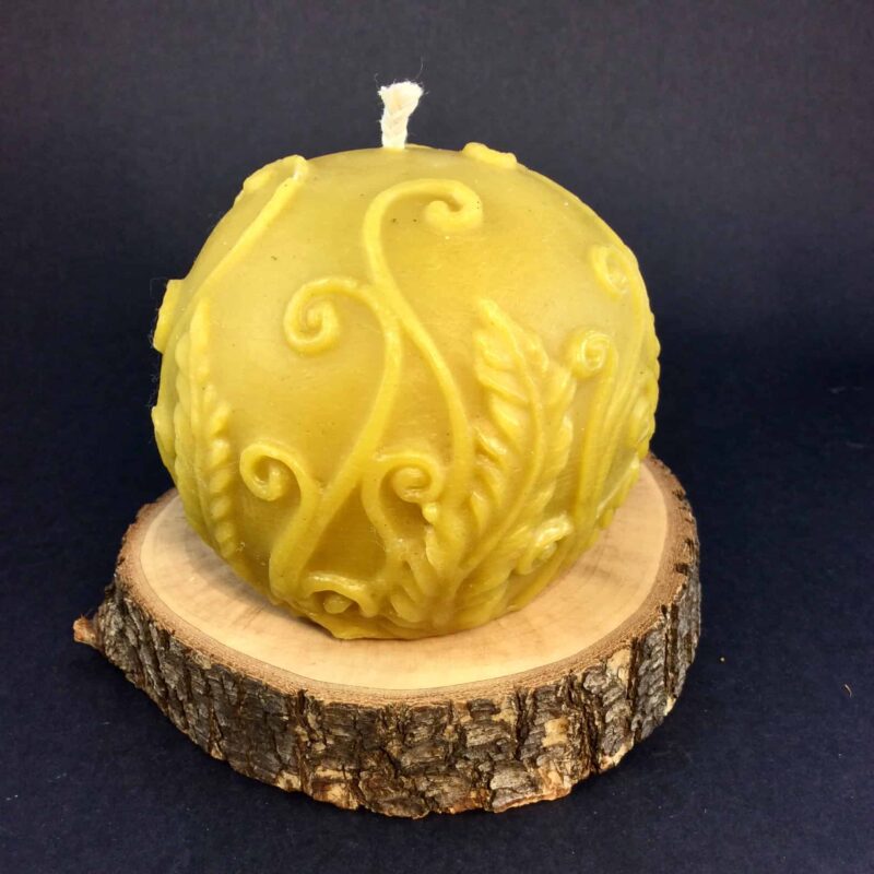 Rustic Fern Beeswax Ball Candle